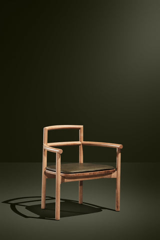 Didier chair, light wood frame with dark seat.