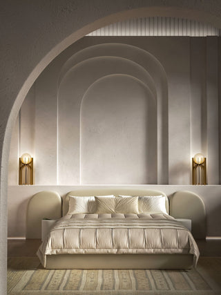 3D visualization of a Stella SM bedroom design by Aly Indermuhle, 2023.