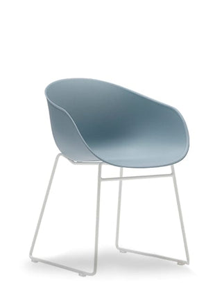 Advanta Aylachair 3, modern blue chair with white frame