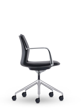 Million side chair with chrome base on a white background
