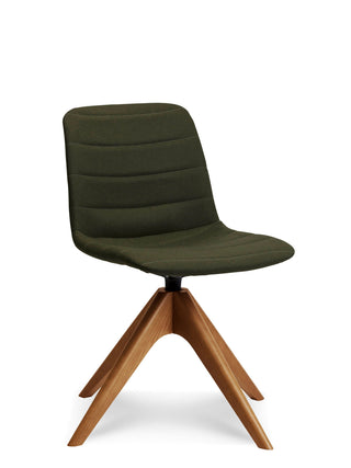 Advanta UNICATimberSw_28 - Green swivel chair with wooden base