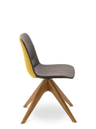 Advanta UNICATimberSw chair, wood legs, yellow and grey