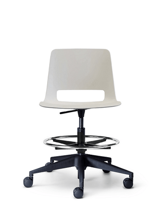 Advanta Unica Swivel Stool - White Adjustable Office Chair