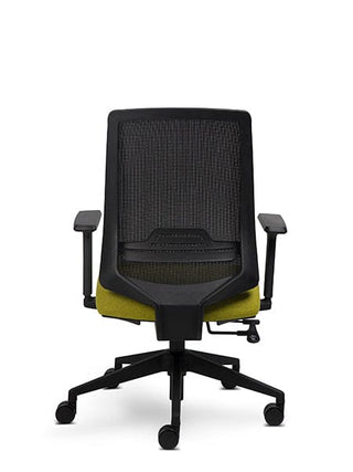 AdvantaVOLT ergonomic office chair with mesh back and green seat
