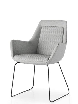 Advanta Aquila Armchair with gray fabric and black legs