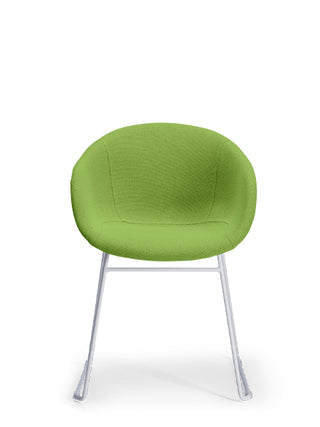 Ayla green chair with a white background