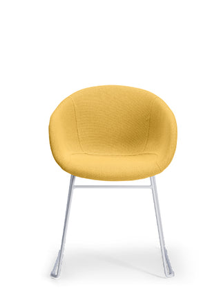 Ayla yellow chair with a white background