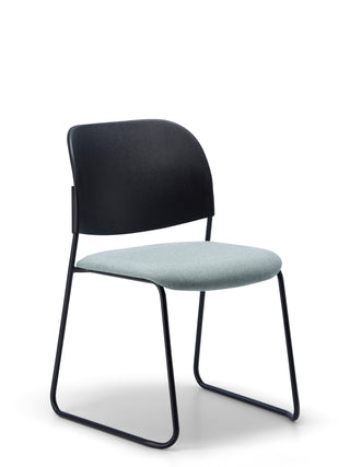 Advanta_Lumia-66 chair with black backrest and light gray seat on a white background