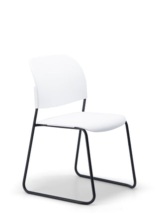 Advanta_Lumia-70 white chair with black metal legs on a white background