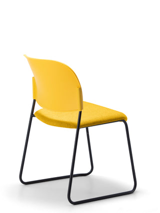 Advanta_Lumia-77 yellow chair with black metal legs on a white background
