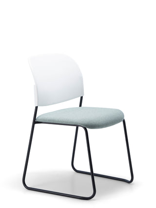 Advanta_Lumia-84 white chair with black metal legs on a white background