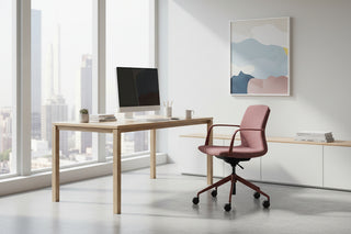Berry office chair with armrests in an office