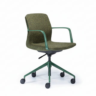 Green office chair on a white background