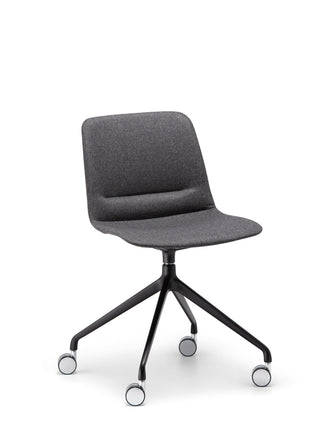 Nu Soul angle gray office chair with black swivel base on a white background