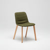 Advanta UNICA-702 green upholstered chair with wood legs