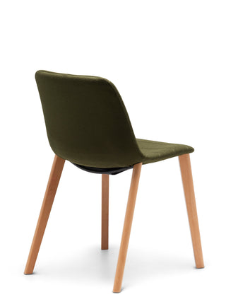 Advanta UNICA-703 green chair with wooden legs