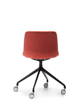 Nu Soul back orange office chair with black base on a white background