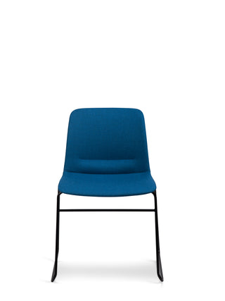 Nu Soul blue chair with black legs on a white background