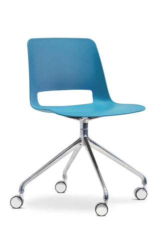 Advanta Unica PP swivel chair, blue, front angle view