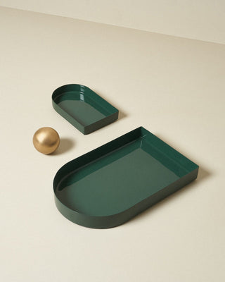 Arc6 Green Trays with Gold Sphere