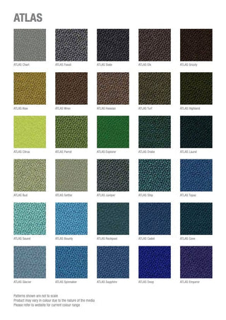 Atlas fabric color swatches