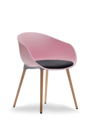 Pink Aylachair with wooden legs