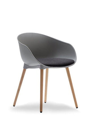 Aylachair modern gray chair with wooden legs