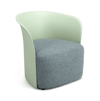 Brea4 modern accent chair with green back and gray seat