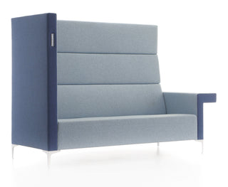 Blue high-back sofa
