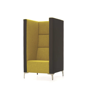 Yellow and brown high-back chair