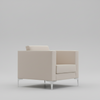 Beige armchair on a light gray background