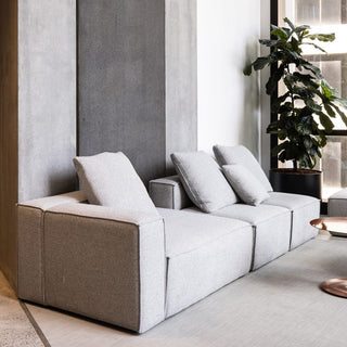 Modern gray sofa in office space
