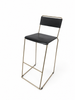 Brass and Blk leather bar chair