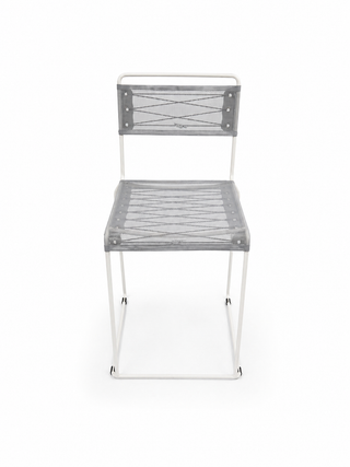 Outdoor grey & white mesh chair