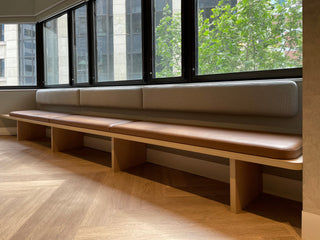 Custom banquette seating at 50 Pitt St