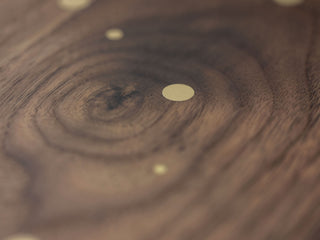 Close-up of wooden surface with brass inlay - DSCF9965edit