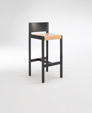 Didier Gunzel Bar Stool - Black frame with wood seat
