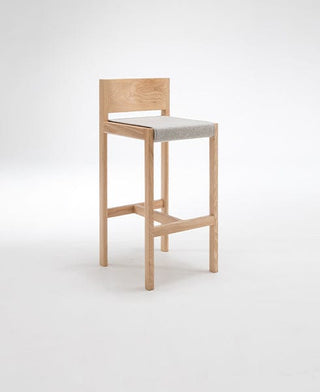 Didier Gunzel Bar Stool 08 - Wooden Bar Stool with Fabric Seat