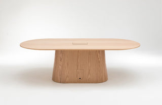 Light wood oval table