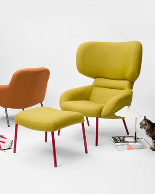 Didier chair & ottoman, Sep 2021, yellow & orange, cat