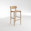 Bar chair clear finish on a light grey background