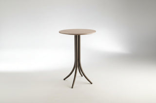 Round bar table with unique base
