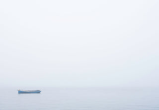 Genevieve GINTY Blue Boat on water