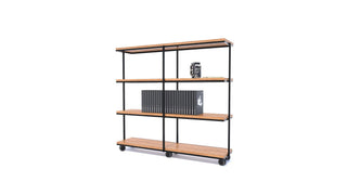 Grid 1600 Castors 2 - Wooden shelving unit on wheels