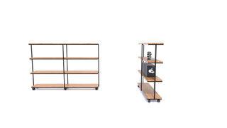 Grid CASTORS shelves, wood and metal, photoshopped