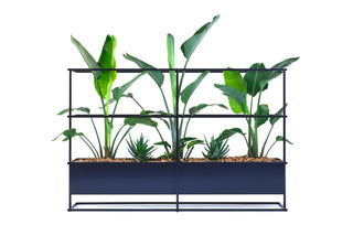Grid planter with lush green plants