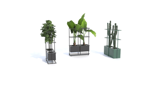 Grid Planter 2020 Models - 3 Modern Planters with Plants