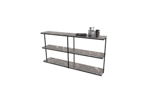 Small grid shelf with marble shelves