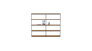 Large grid bookshelf with accessories