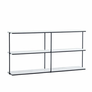 Modern white and black shelf unit